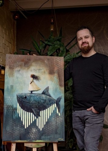 Portrait of Dominik Stelzner, artist at Dead End Gallery