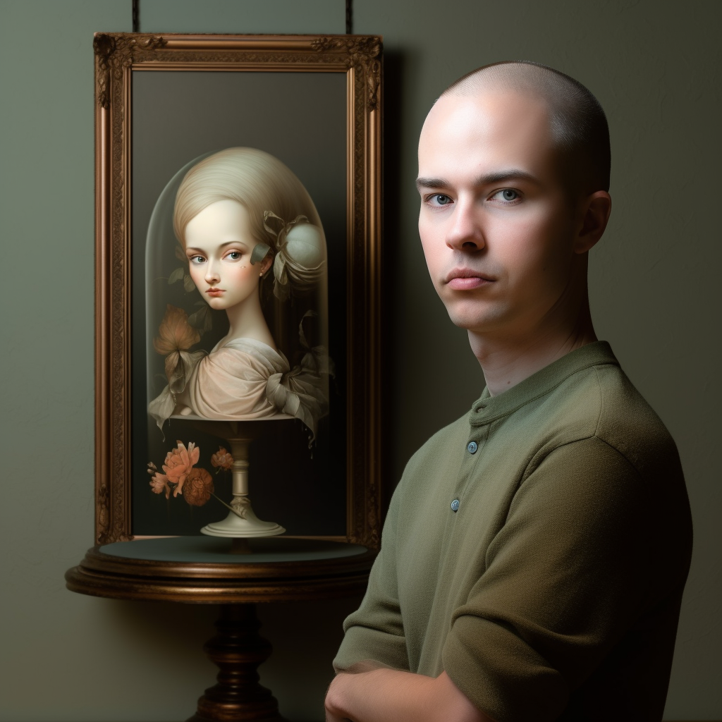 Portrait of Emmett Anders, artist at Dead End Gallery