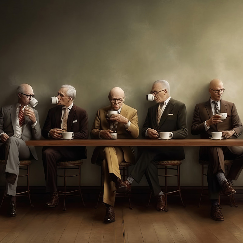 Coffee Meeting - artwork by Emmett Anders