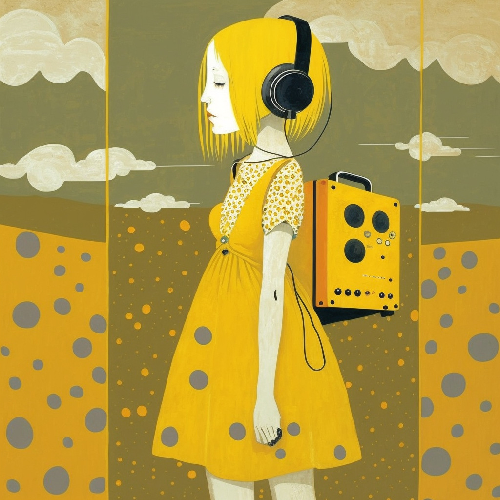 Yellow-Clad  Songstress - artwork by Lily Chen