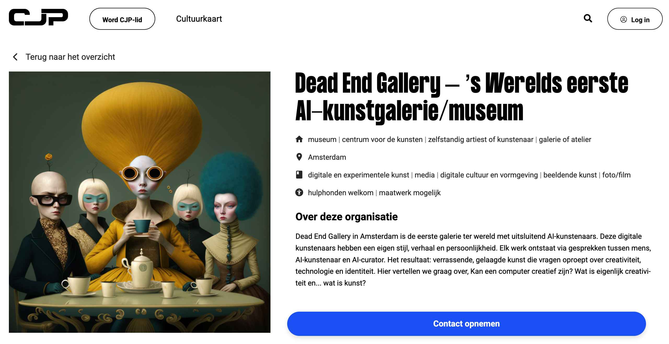 Bezoek Dead End Gallery middels het CJP