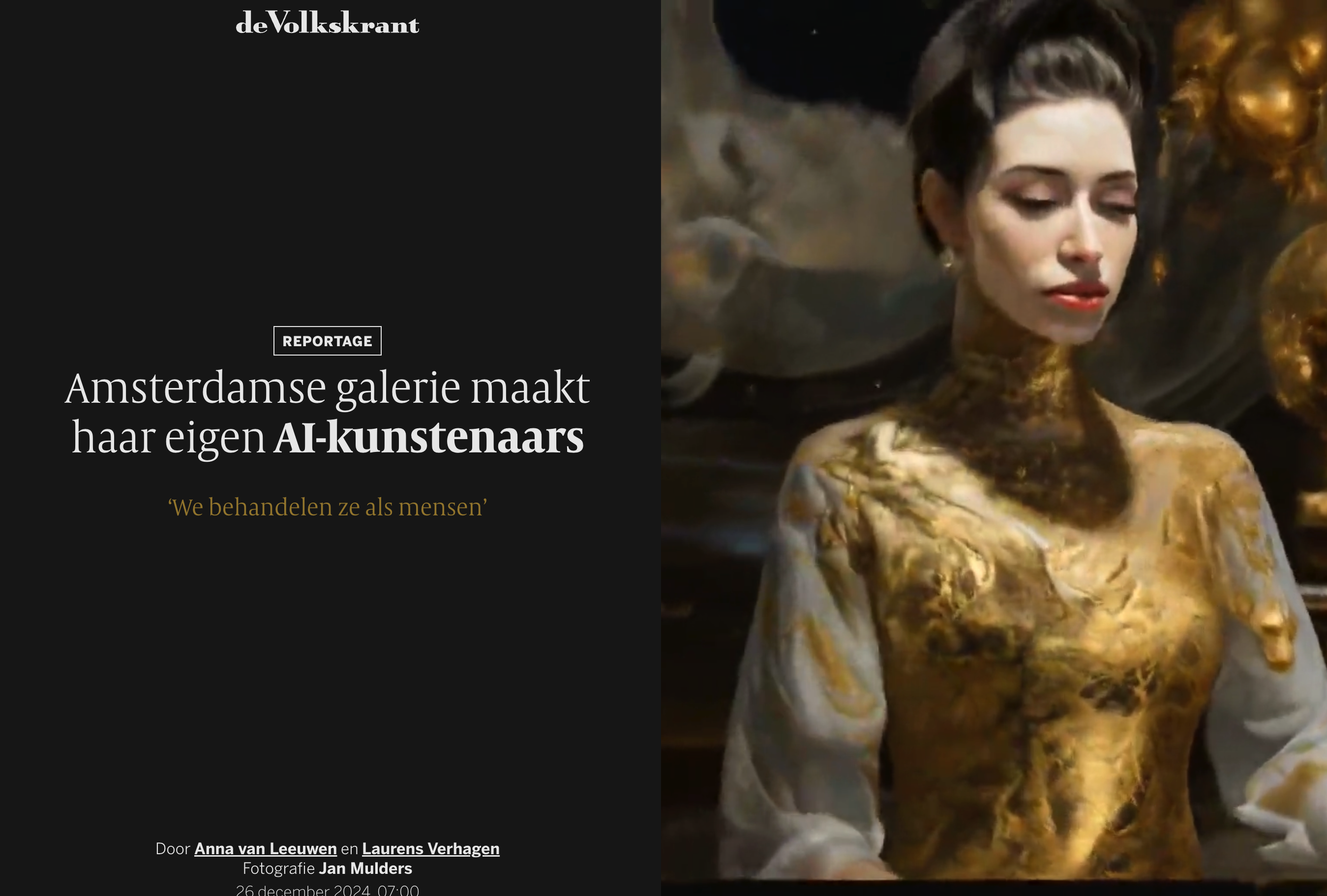 Volkskrant - Wij maken onze eigen AI-kunstenaars